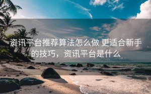 资讯平台推荐算法怎么做 更适合新手的技巧，资讯平台是什么