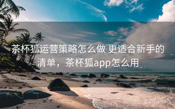 茶杯狐运营策略怎么做 更适合新手的清单，茶杯狐app怎么用