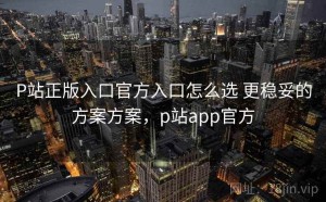P站正版入口官方入口怎么选 更稳妥的方案方案，p站app官方