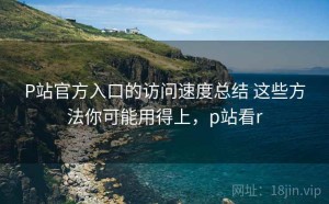 P站官方入口的访问速度总结 这些方法你可能用得上，p站看r
