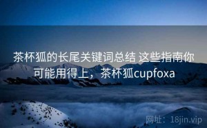 茶杯狐的长尾关键词总结 这些指南你可能用得上，茶杯狐cupfoxa