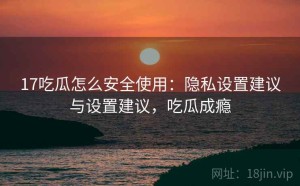 17吃瓜怎么安全使用：隐私设置建议与设置建议，吃瓜成瘾