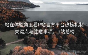 站在体验角度看P站官方平台热榜机制 关键点与注意事项，p站总榜