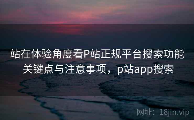 站在体验角度看P站正规平台搜索功能 关键点与注意事项,p站app搜索 站在体验角度看P站正规平台搜索功能 关键点与注意事项,p站app搜索